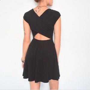 PINK Victoria Secret Crossback Skater Black Dress